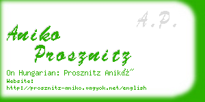 aniko prosznitz business card